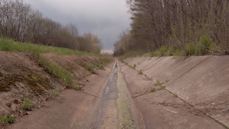 dolly up over a diversion channel