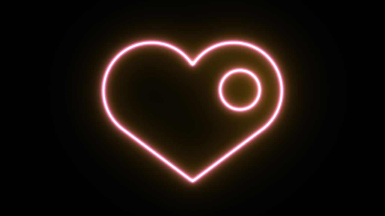 네온 조명 아이콘 애니메이션 4k uhd 검은 배경
