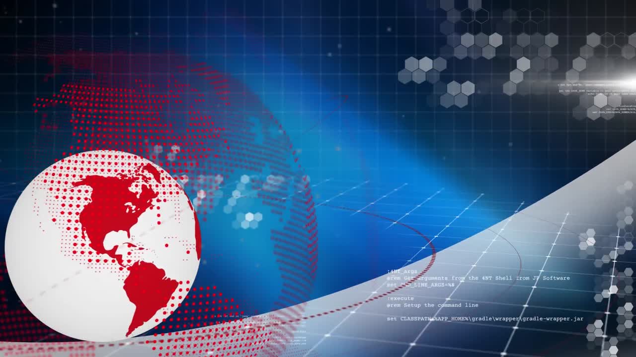 animación del procesamiento de datos en todo el mundo