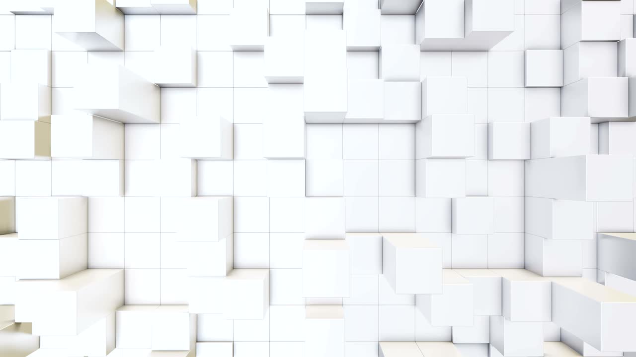 fondo de video de bucle con cubos blancos en movimiento