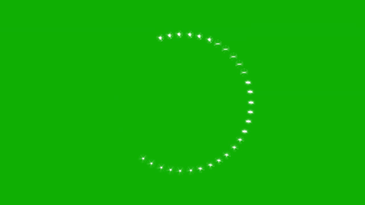 brillantes chispas gráficos de movimiento de círculo con fondo de pantalla verde