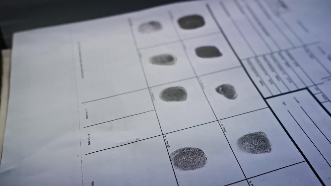 Forensic Technician Records Fingerprint Evidence on digital dictaphone