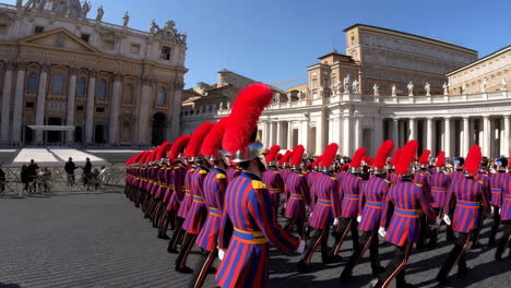 swiss guard parade in st. peter's square