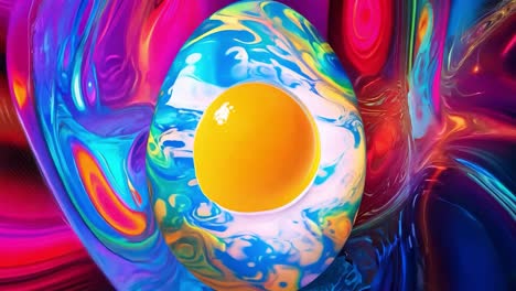 psychedelic egg yolk abstract art