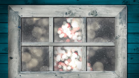 Animation-of-snow-falling-over-christmas-tree-seen-through-window