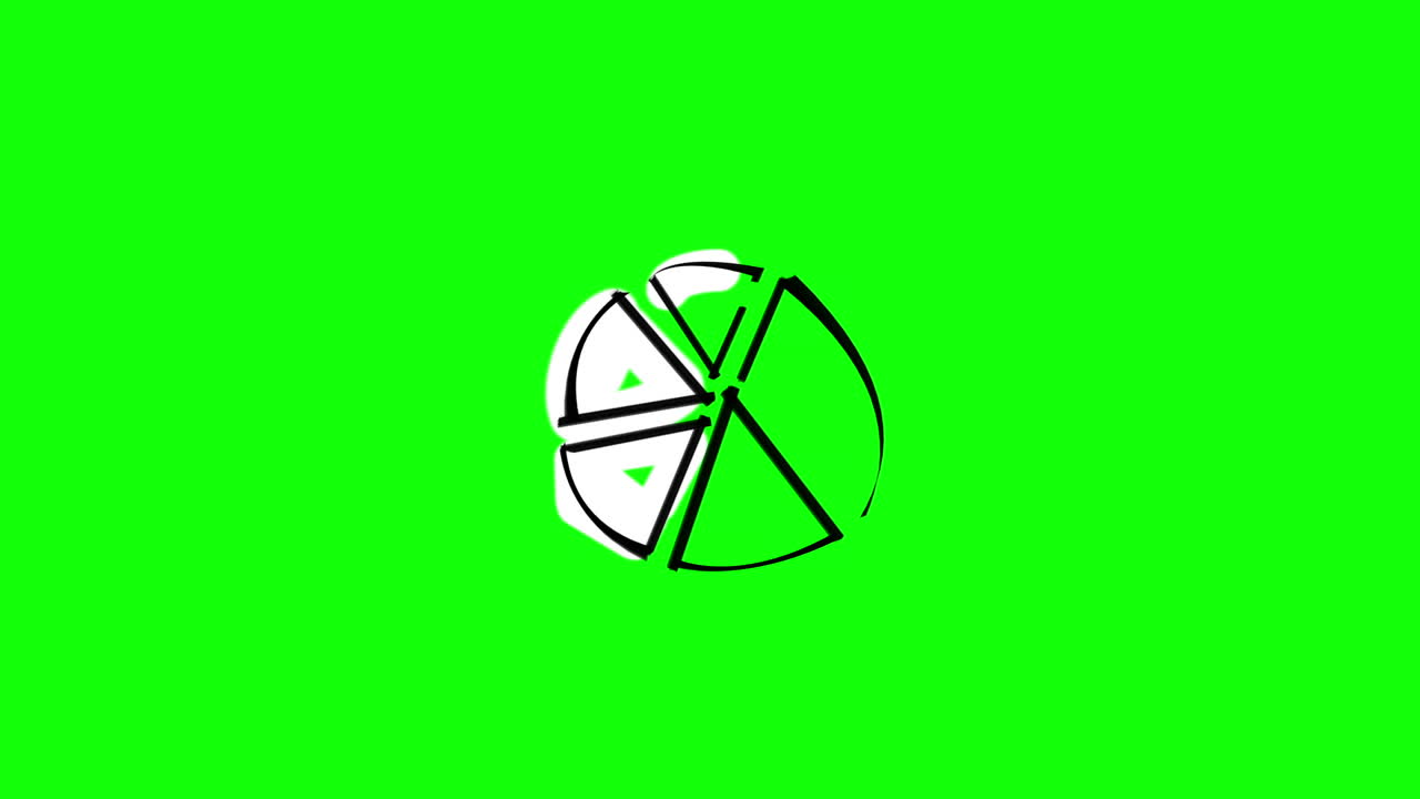 animación de un gráfico de pastel blanco abstracto