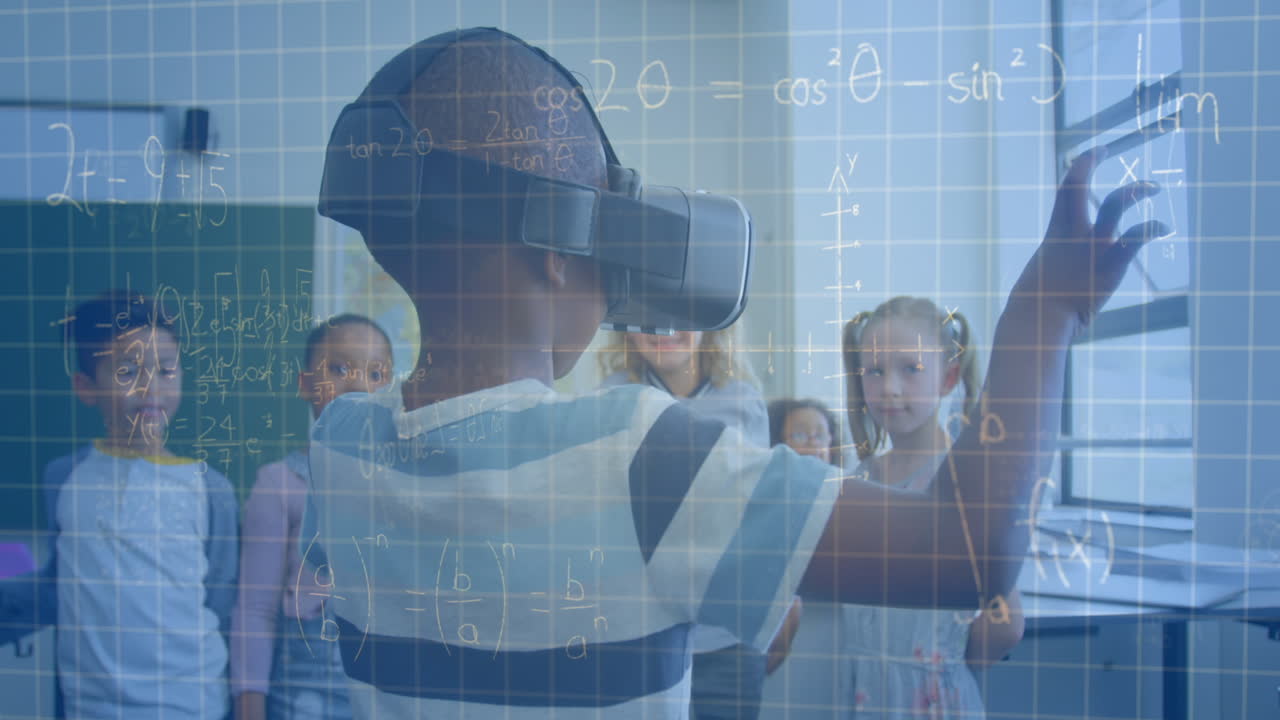 Animation of mathematical equations over schoolchildren using vr headsets