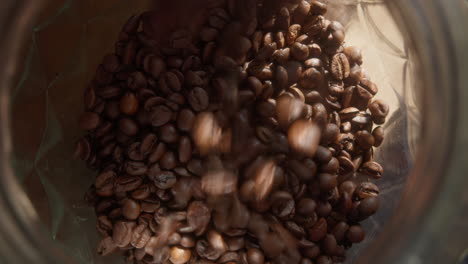primer plano de los granos de café