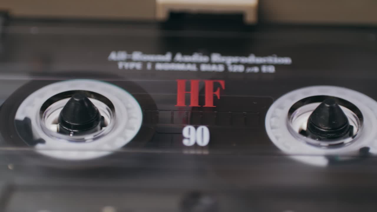 카세트 테이프의 클로즈업