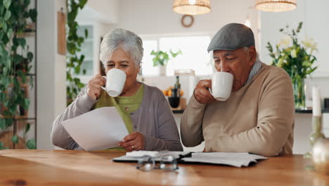 senior couple drinking coffee together