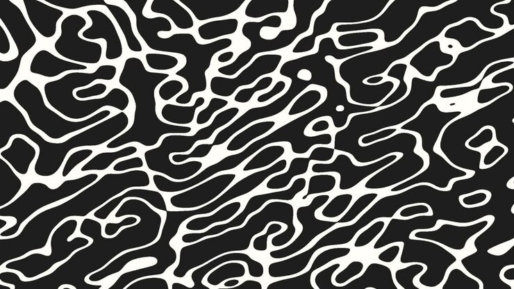 Abstract monochrome pattern dynamic swirls and shapes for design