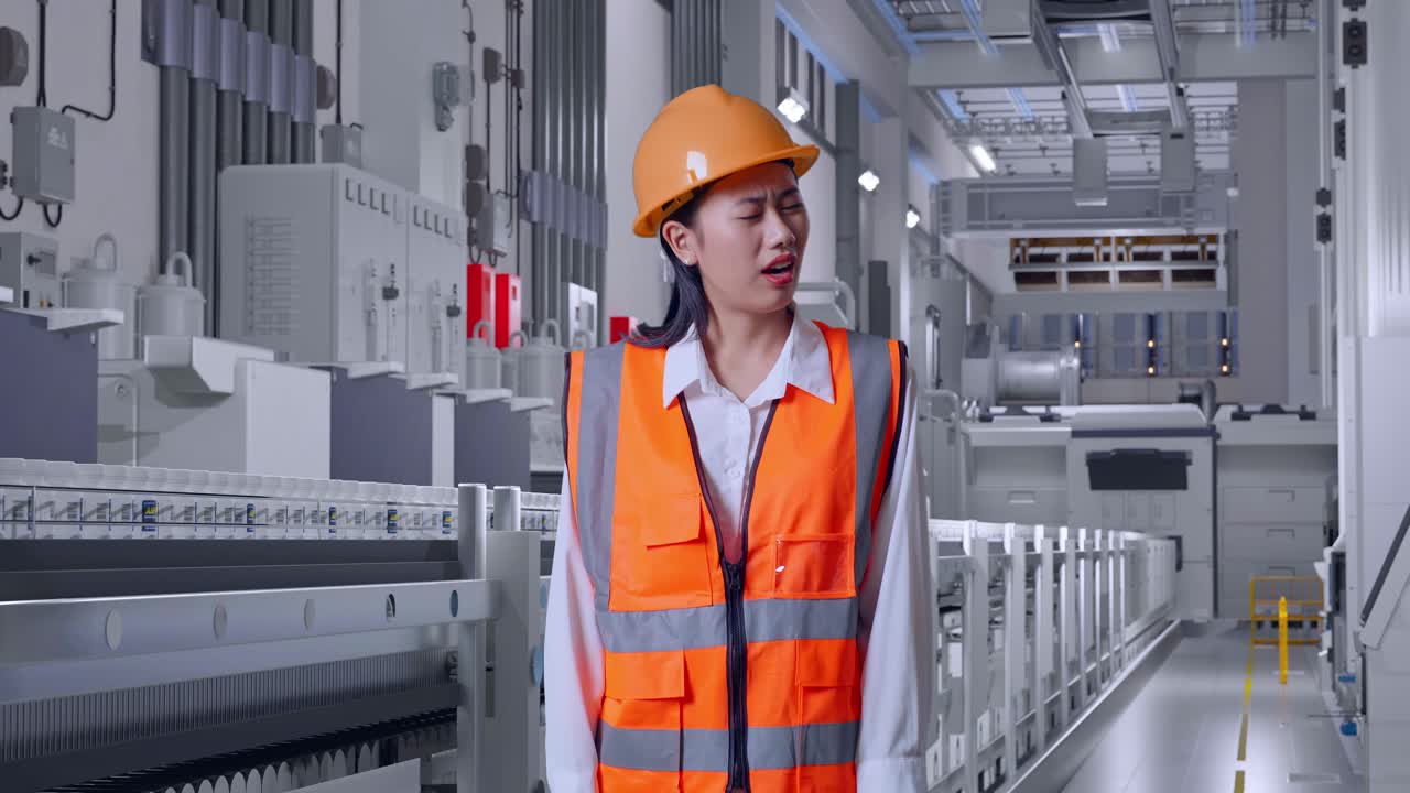 trabajador de fábrica molesto