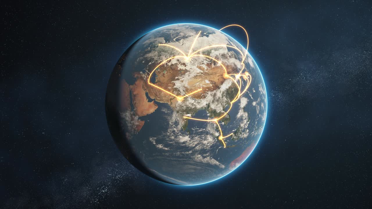 global network loop - orange day earth version