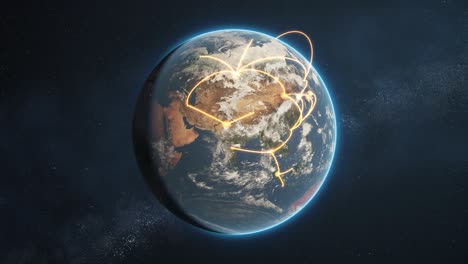 global network loop - orange day earth version