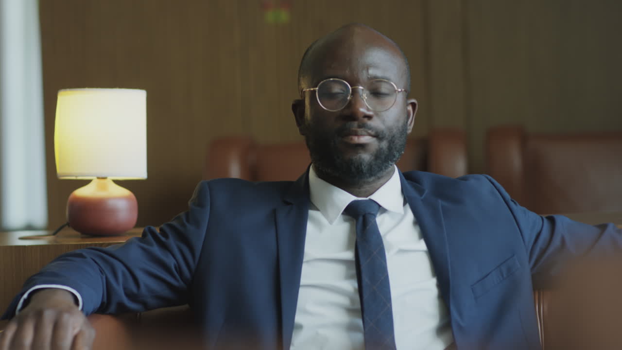 African American Businessman Posing on Camera