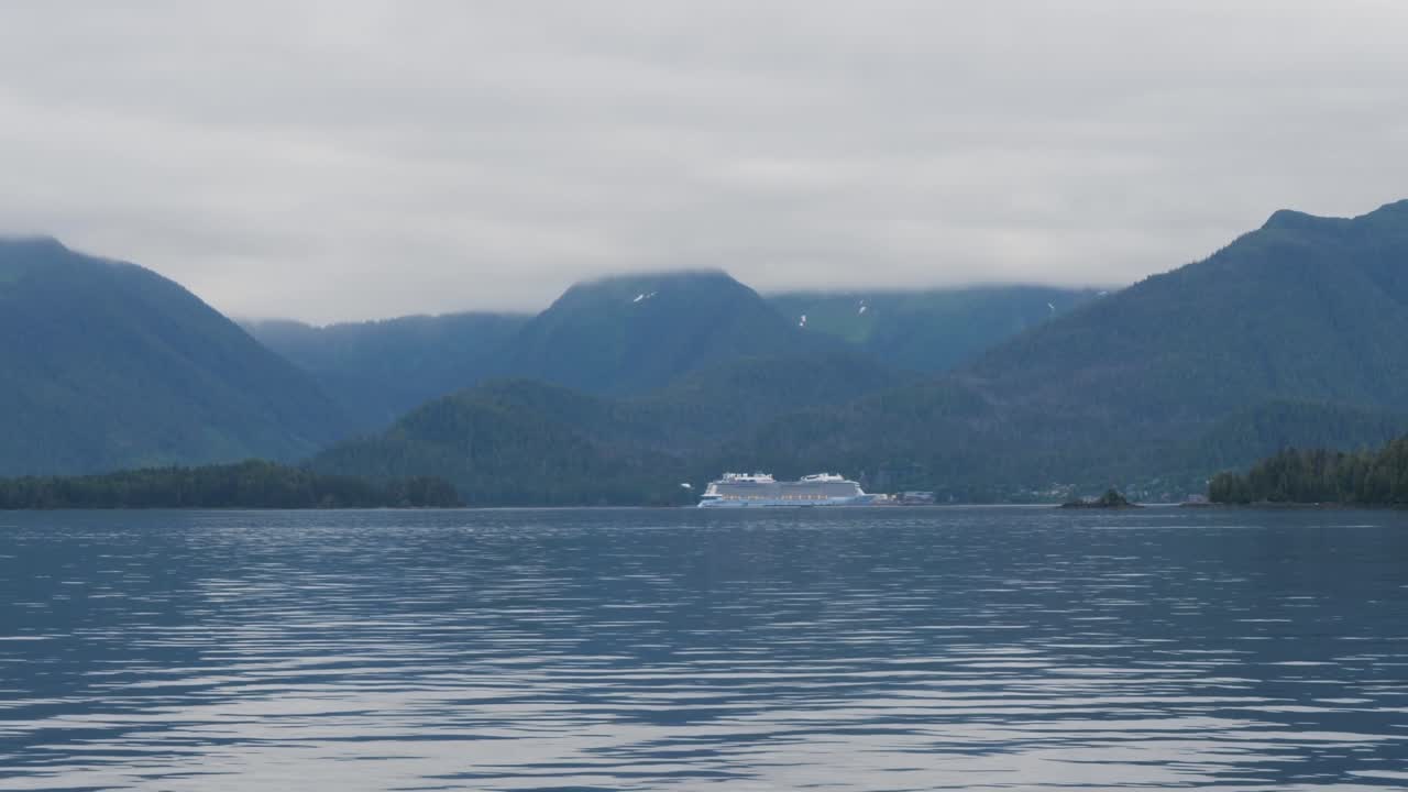 Cruise ship docked in Sitka, Alaska.Sitka Sound Cruise Terminal.