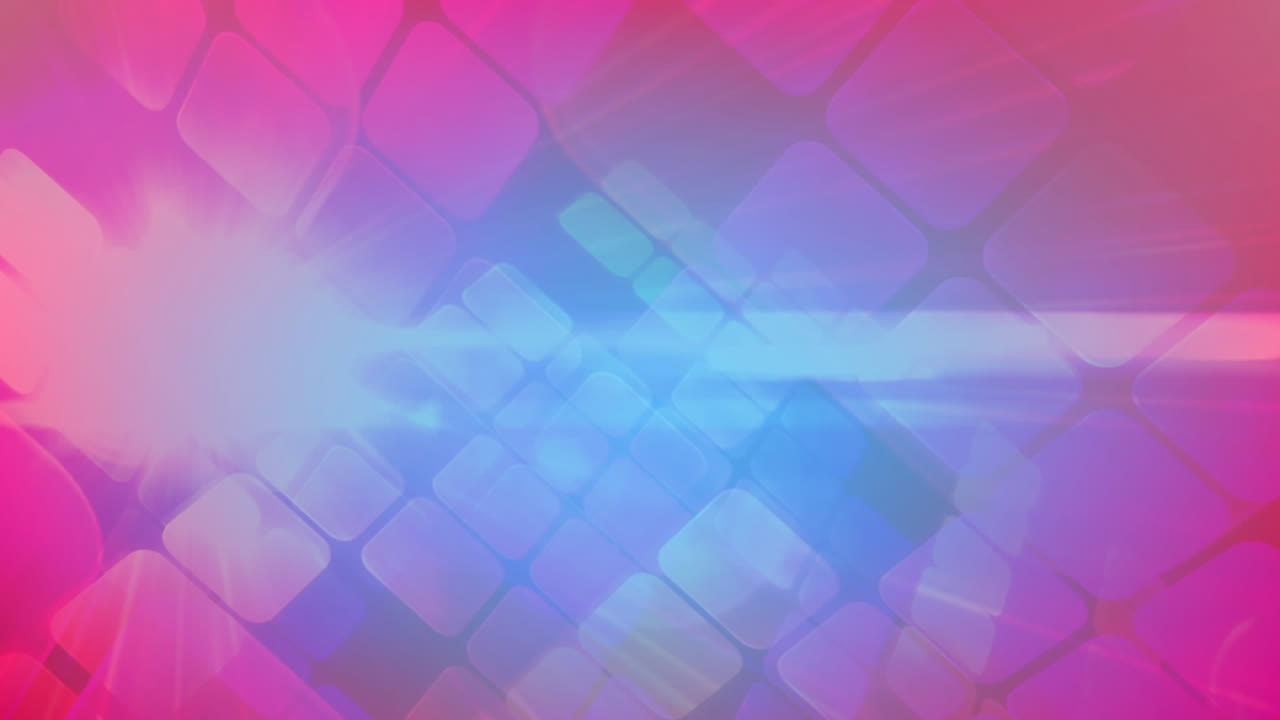 animación de puntos de luz y cuadrados que se mueven sobre un fondo negro.