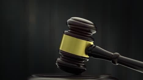 gavel on a dark background