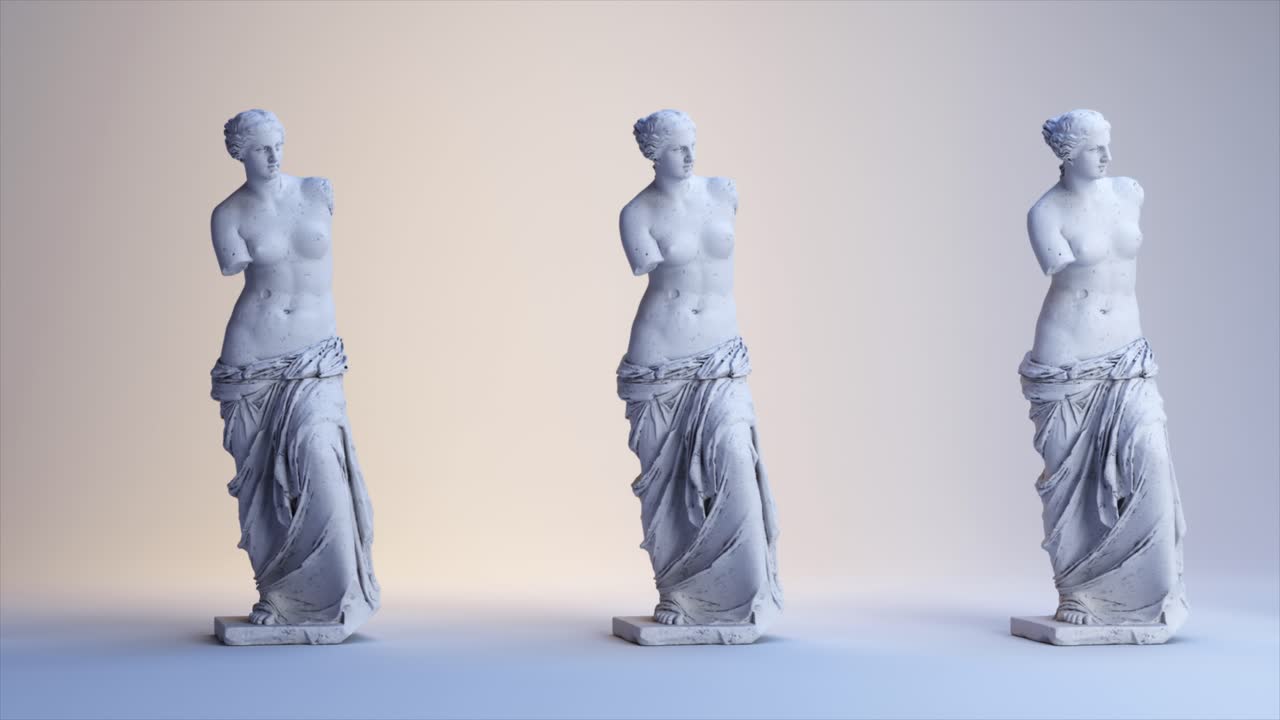 estatuas de venus de milo en un entorno minimalista