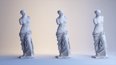 estatuas de venus de milo en un entorno minimalista