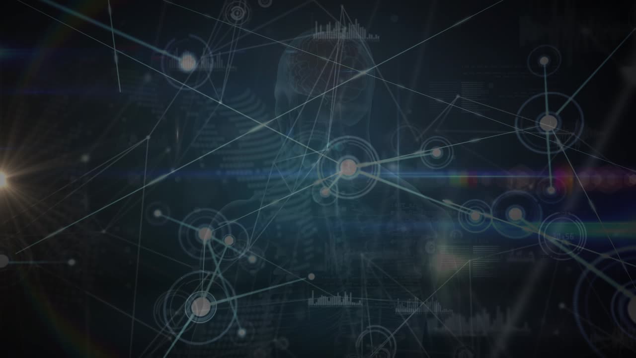 Animated global network of shopping icons showcases digital connections technology