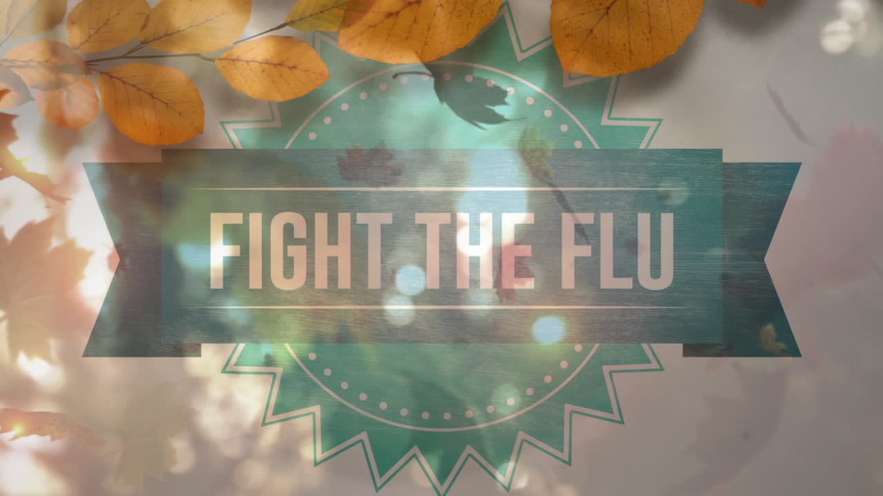 luchar el texto de la chimenea en roseta y volar hojas de otoño 4k