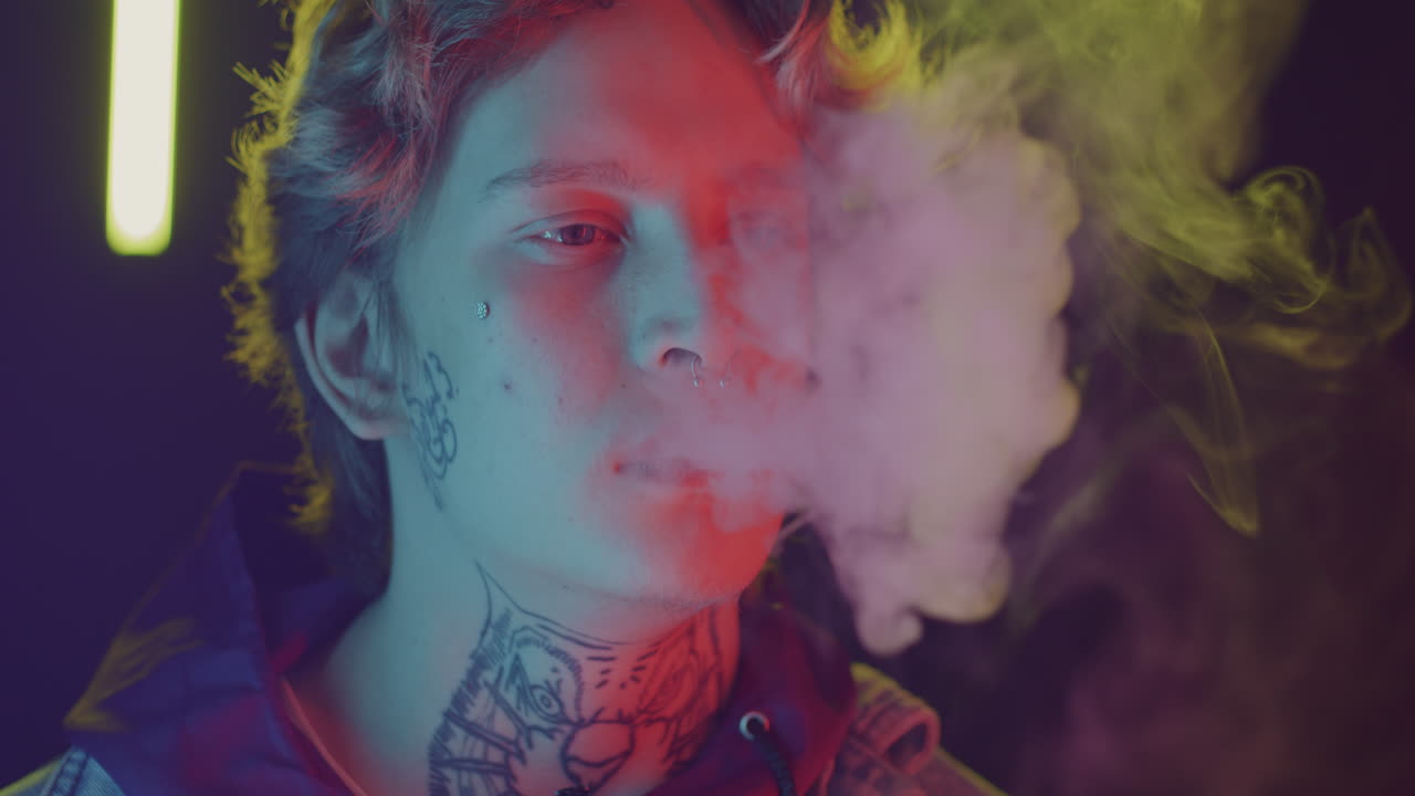 Neon Portrait of a Young Adult