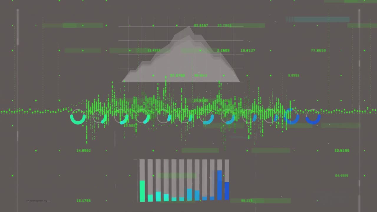 새해 축하 라인과 데이터 처리에 대한 새해 축하 애니메이션