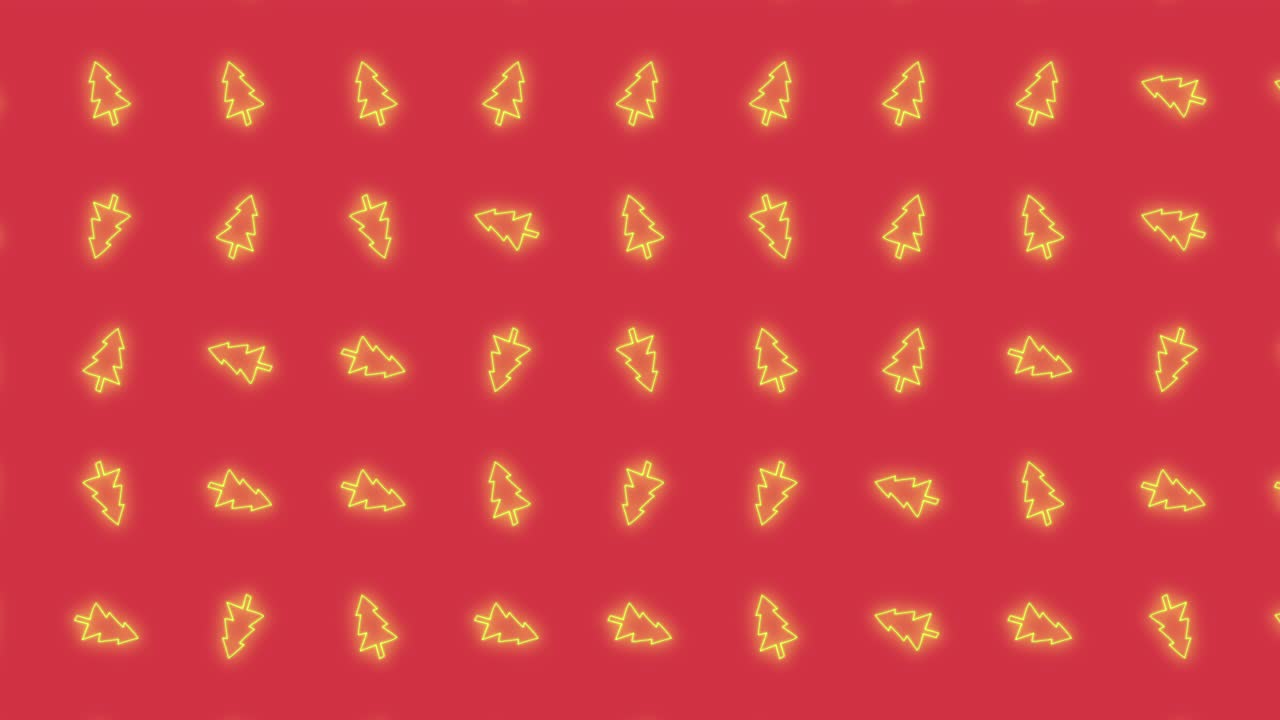 patrón de animación de fondo de mosaico de árbol de navidad en verde brillante y rojo