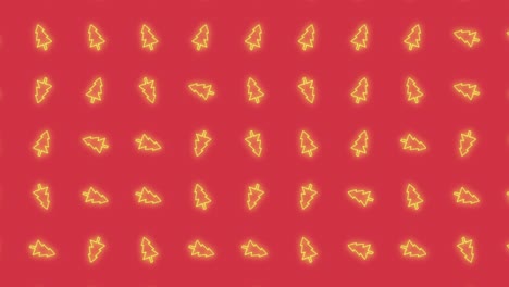 christmas tree tiled background animation pattern in glowing green and red