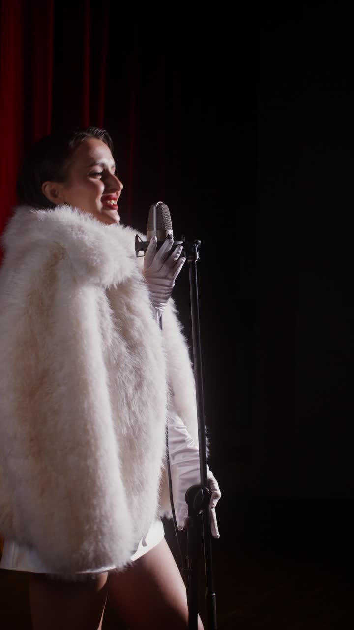 Vintage Female Singer on Stage