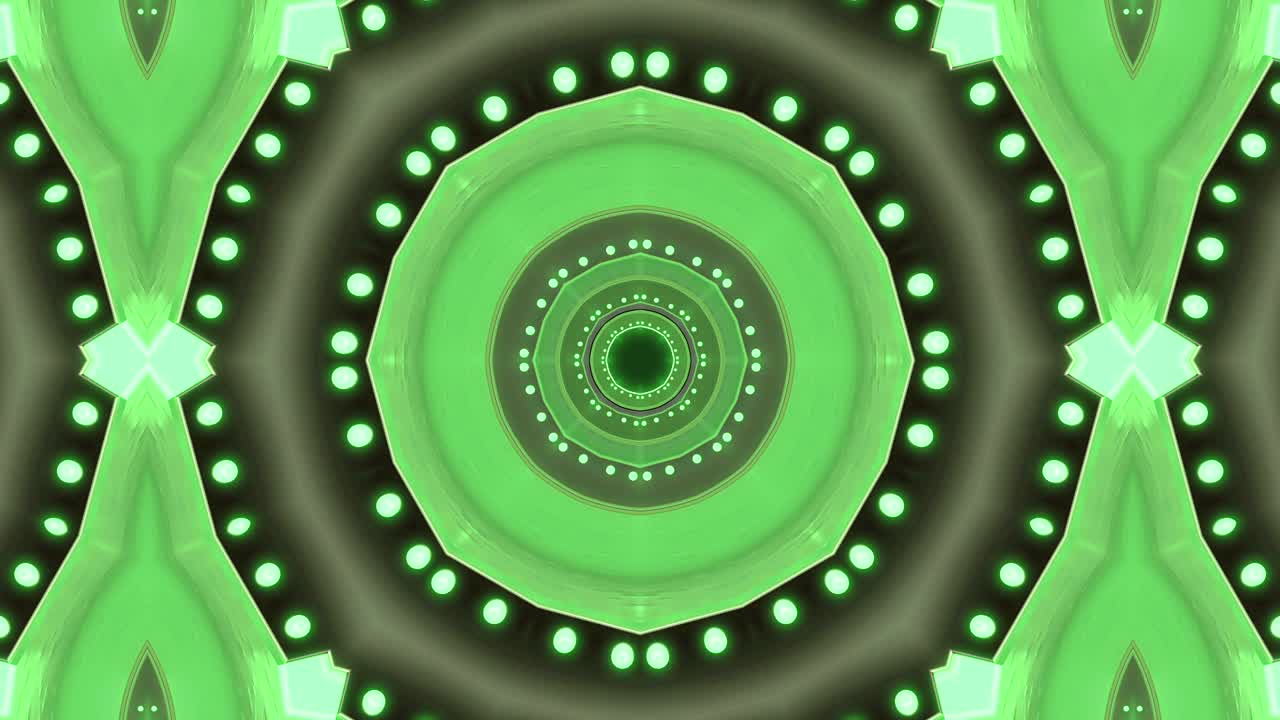 fondo decorativo de neón abstractamente adornado con bucles. caleidoscopio o mandala en 3d.