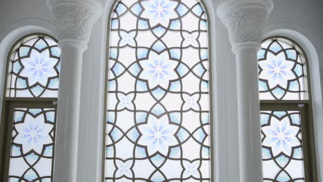 beautiful stained glass windows in a mosque