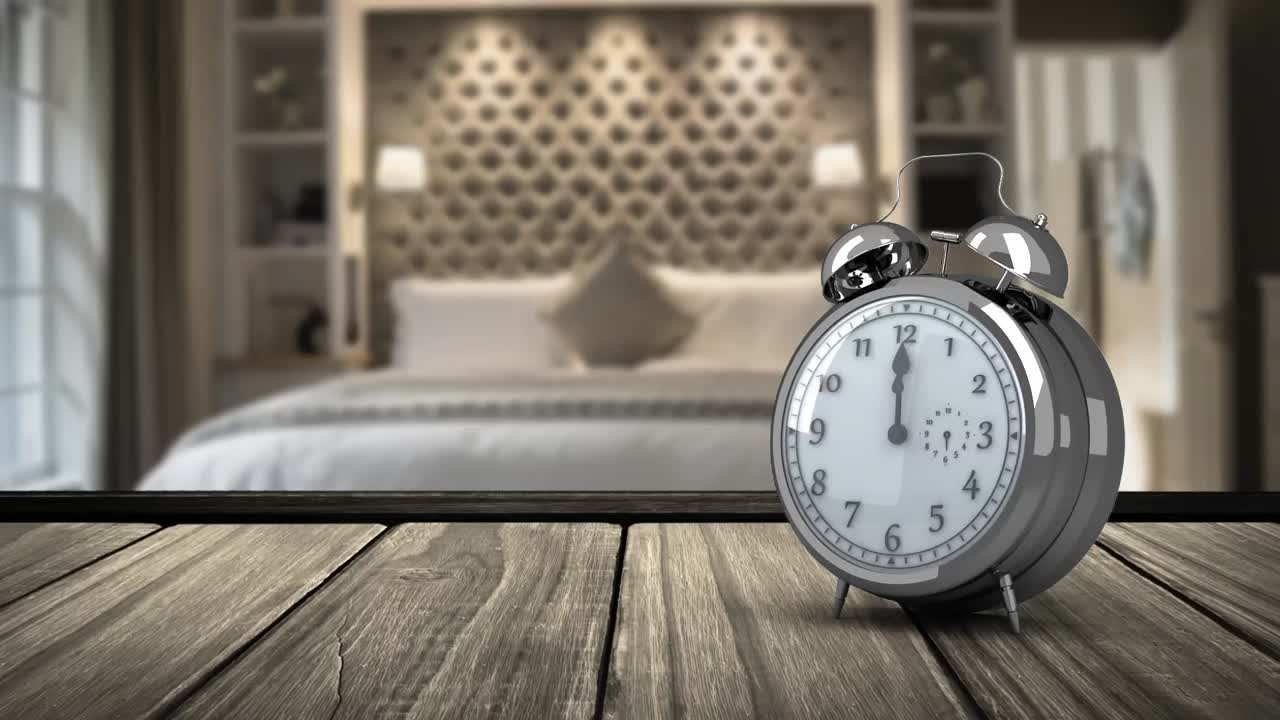 Alarm clock in bedroom