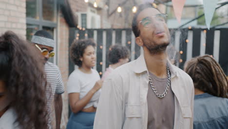 diverse group enjoying a backyard party
