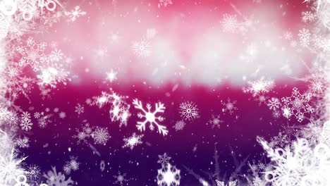 Snow-falling-on-pink-background