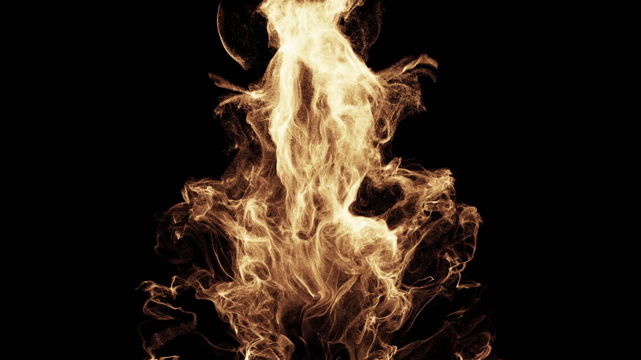 Esplosione dinamica di particelle dorate su sfondo nero
