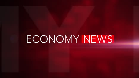 “economy news” 3d motion graphic with red background