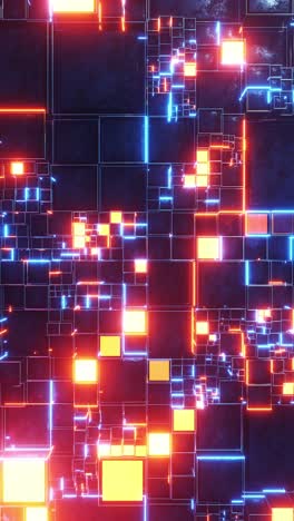 colorful cubes and squares background. vertical looped video