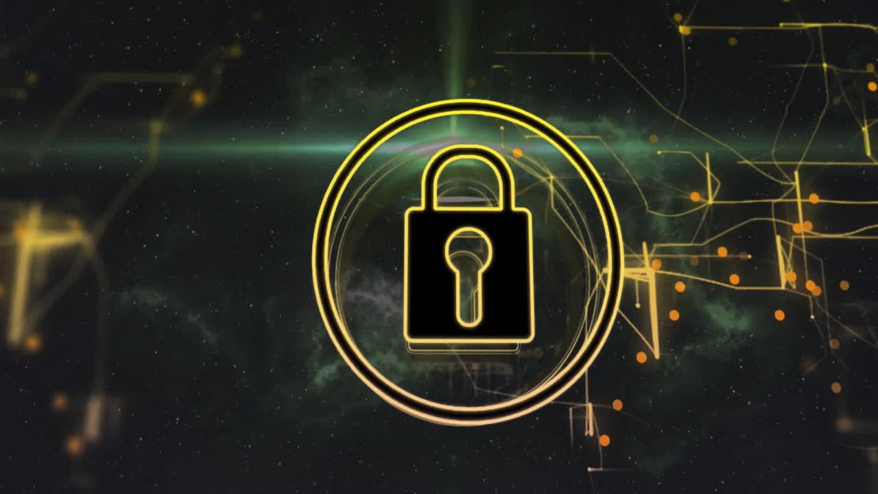 animación del icono del candado sobre puntos de luz