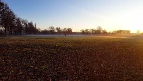 Sol-De-Invierno-Temprano-En-La-Mañana-En-Un-Parque-De-Londres