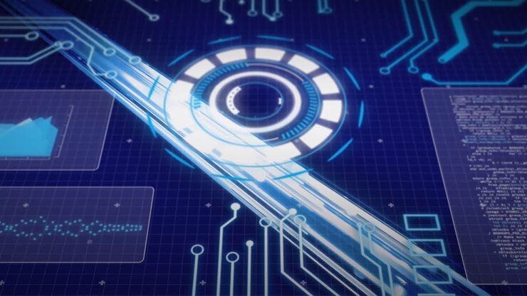 Animation of data processing and computer circuit board