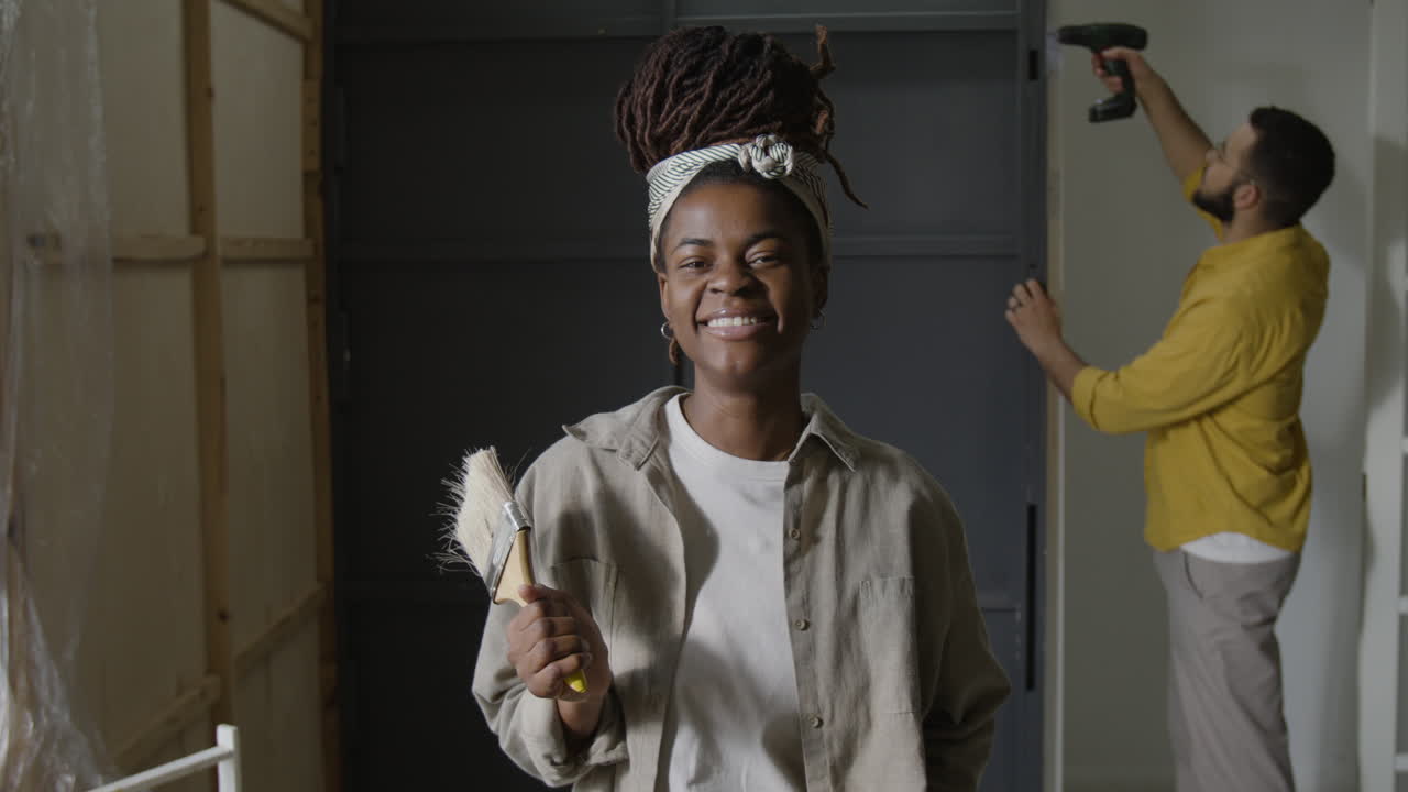 A couple renovating a room