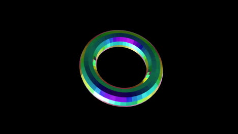 animación de una forma multicolor en 3d sobre un fondo negro