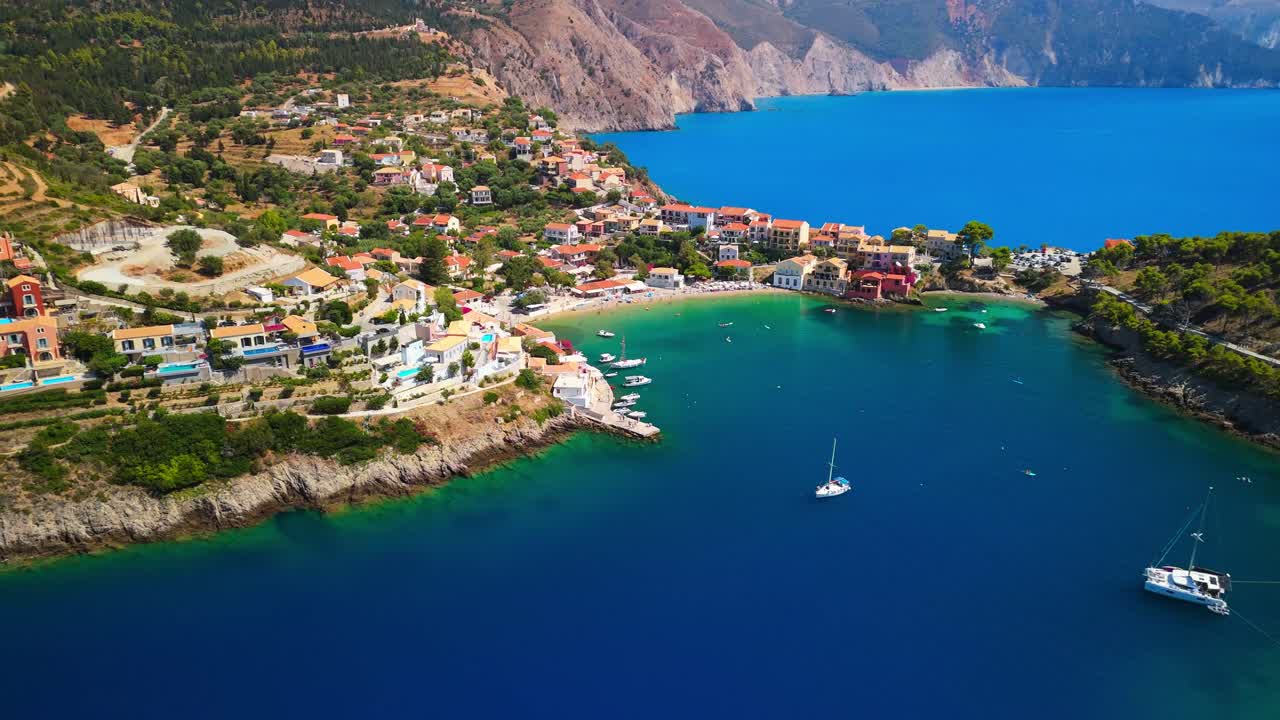 Discover Assos Village in Kefalonia — a colorful seaside gem with turquoise waters, charming houses, and stunning coastal views. A true hidden paradise in Greece! Made using the Dji Mini 4 PRO