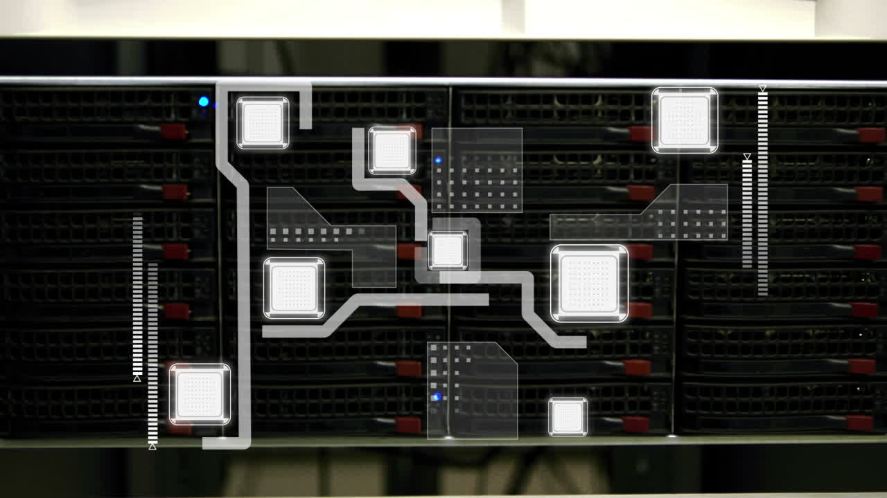animación de redes de conexiones y procesamiento de datos