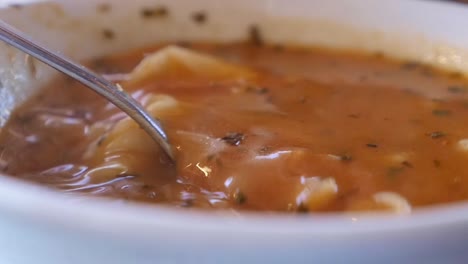 bowl of soup with spoon