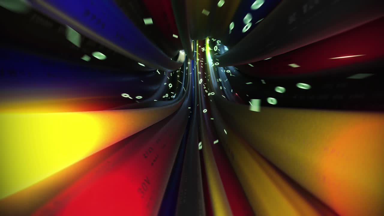 cables binarios viajan a través de datos internet energía circuito eléctrico fibra 4k