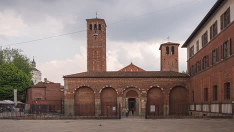 timelapse of s.ambrogio church at cloudy day