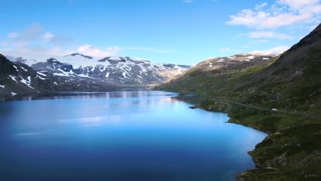 aerial footage beautiful nature norway.